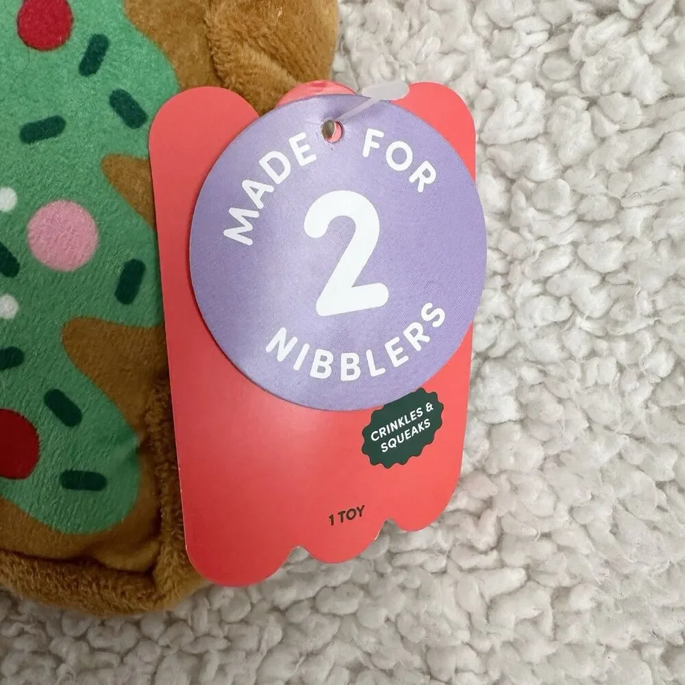 Boots And Barkley Target Christmas Tree Dog Toy Squeaker Plush Crinkle 6” Nibble